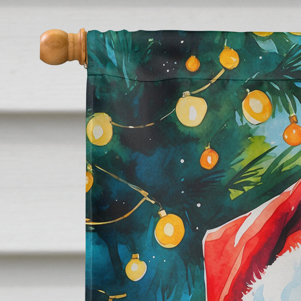 Chocolate Poodle Christmas House Flag