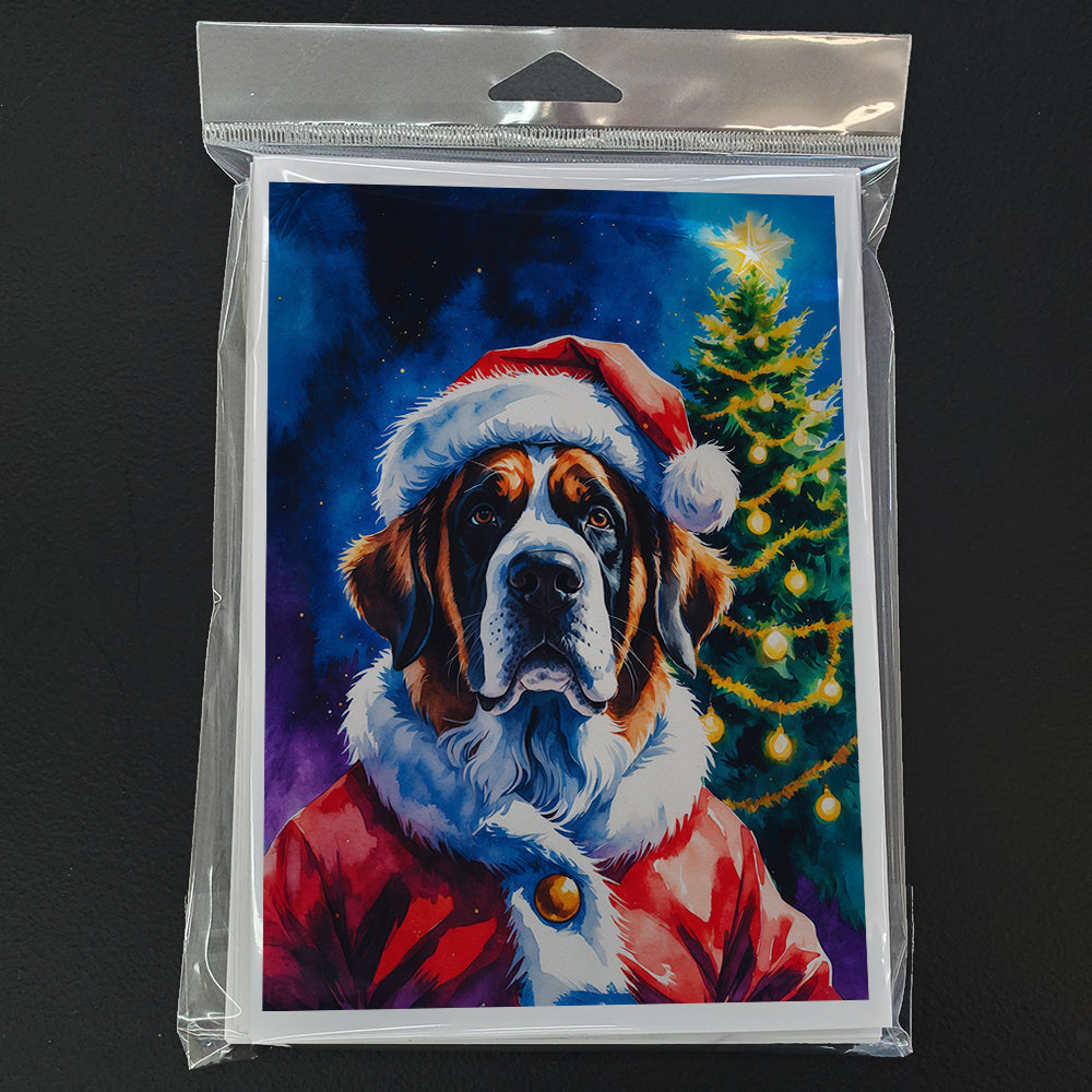 Saint Bernard Christmas Greeting Cards Pack of 8