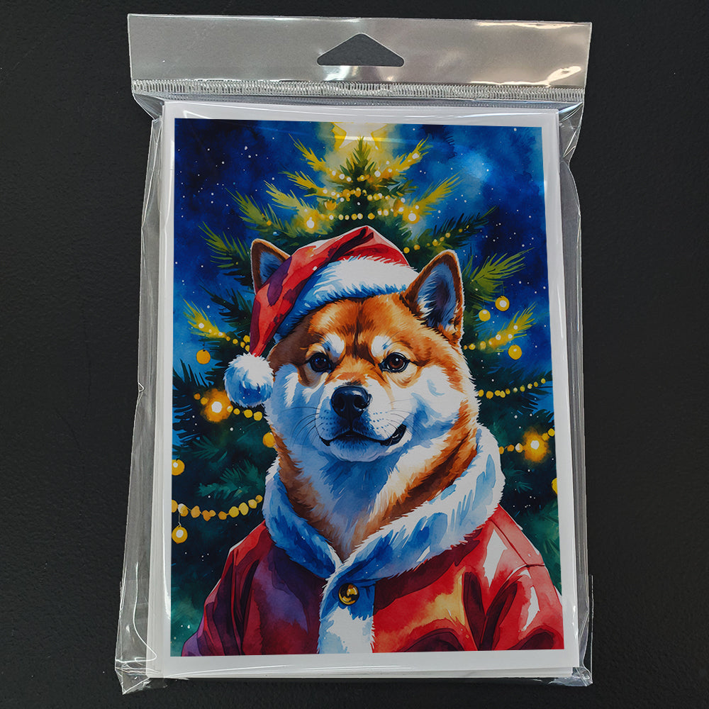 Shiba Inu Christmas Greeting Cards Pack of 8