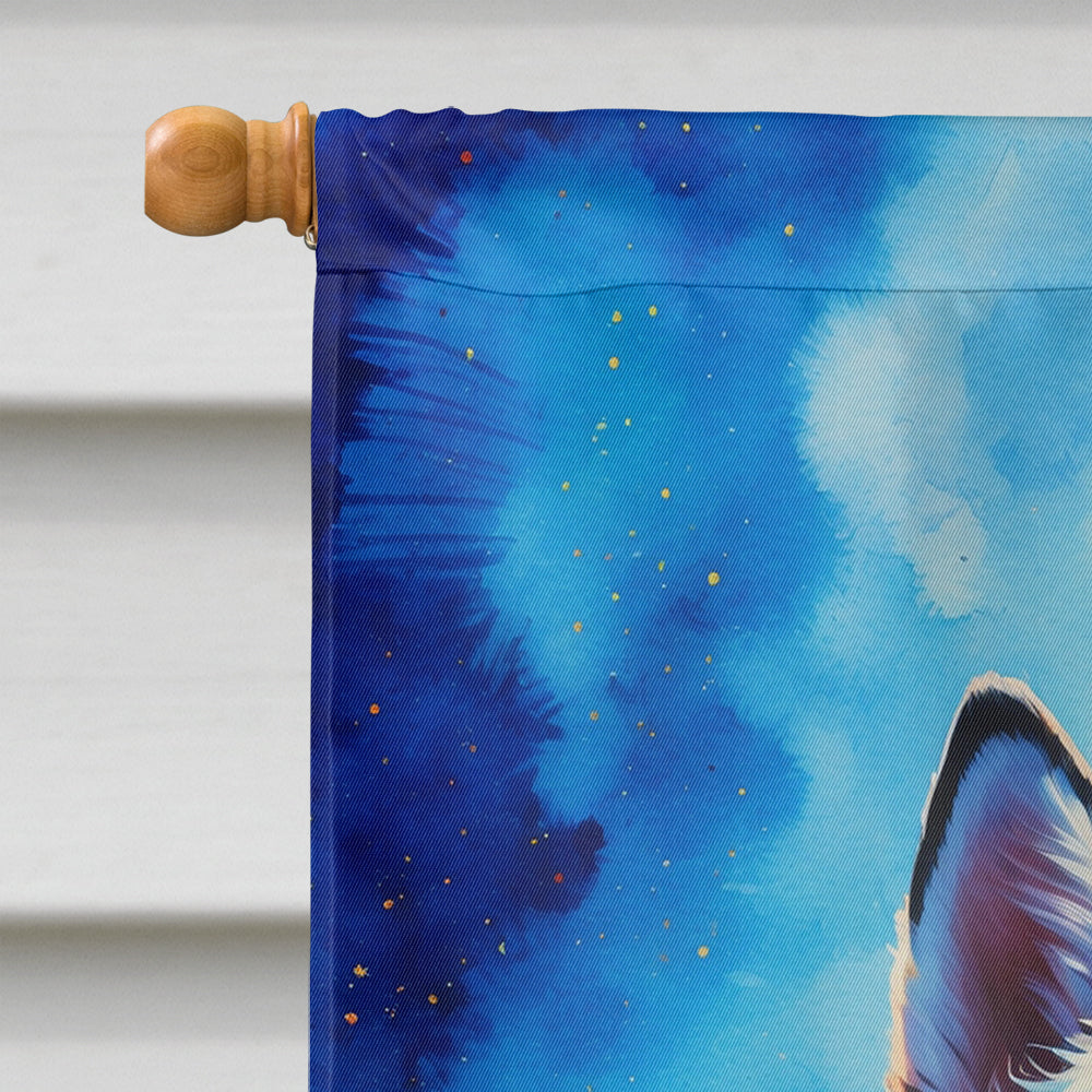 Siberian Husky Christmas House Flag