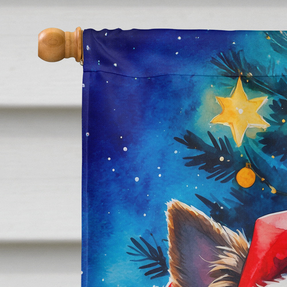 Yorkshire Terrier Christmas House Flag
