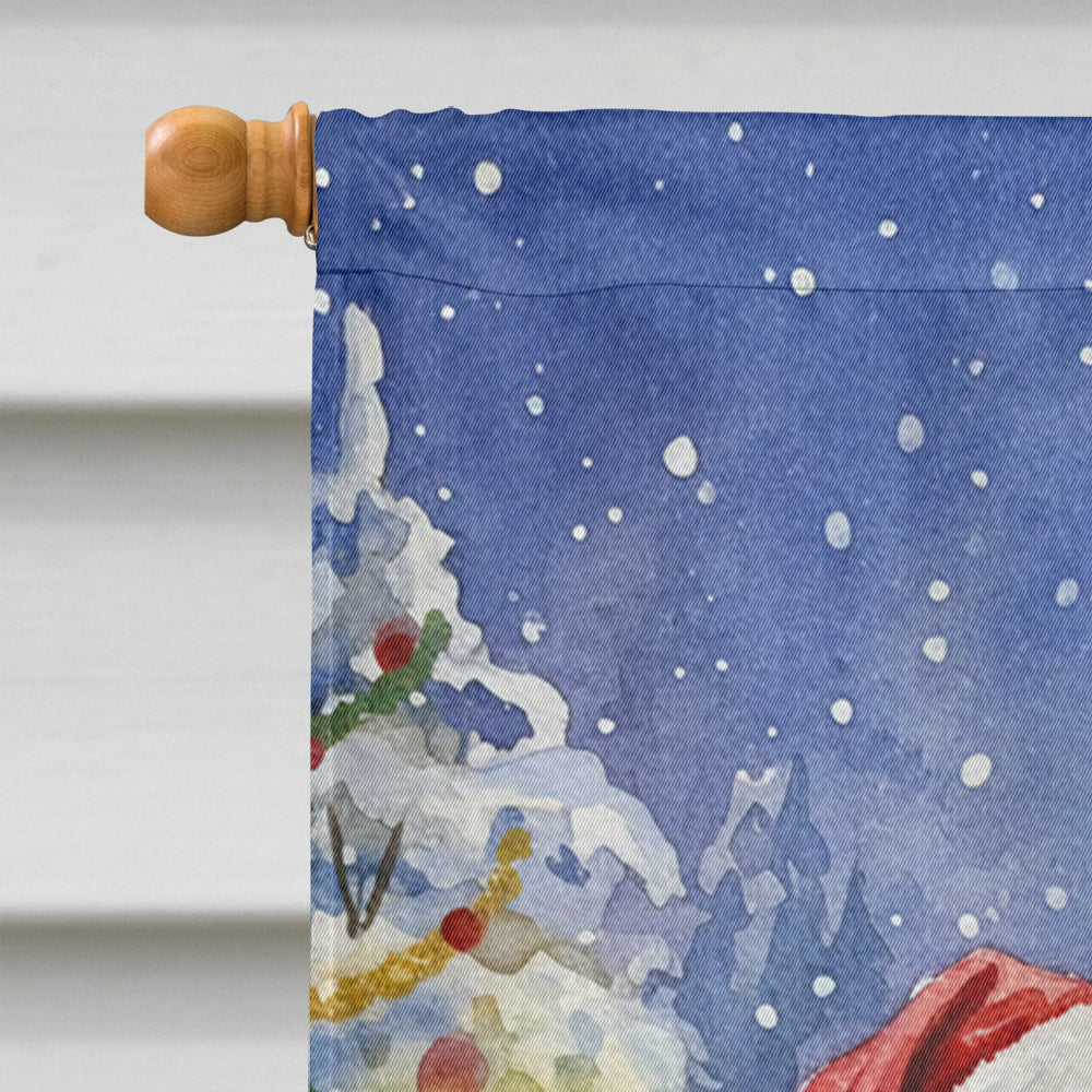 English Setter with Santa Claus House Flag