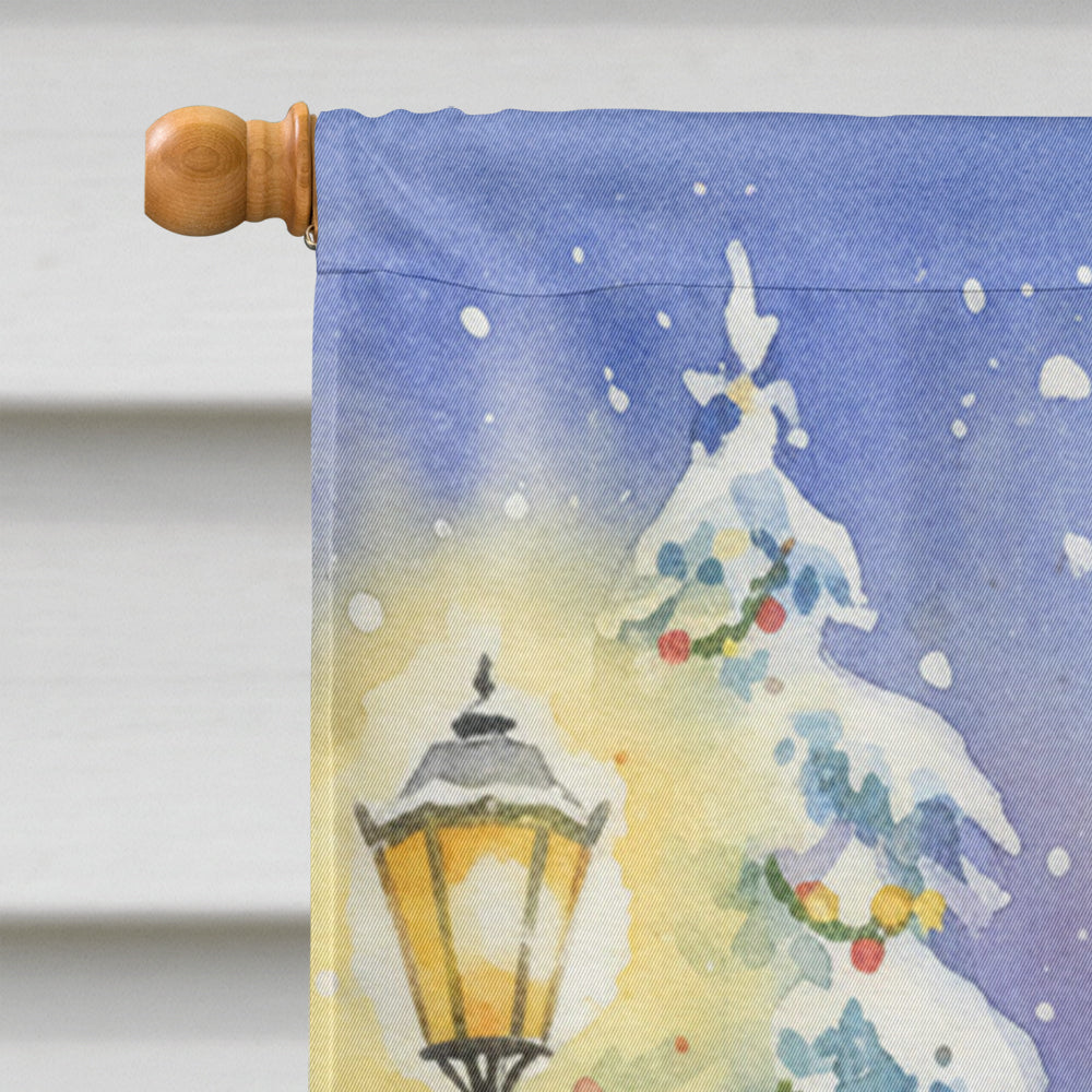 Jack Russell Terrier with Santa Claus House Flag