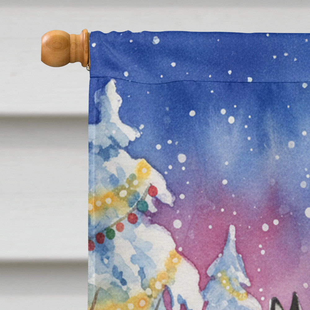 Norwegian Elkhound with Santa Claus House Flag