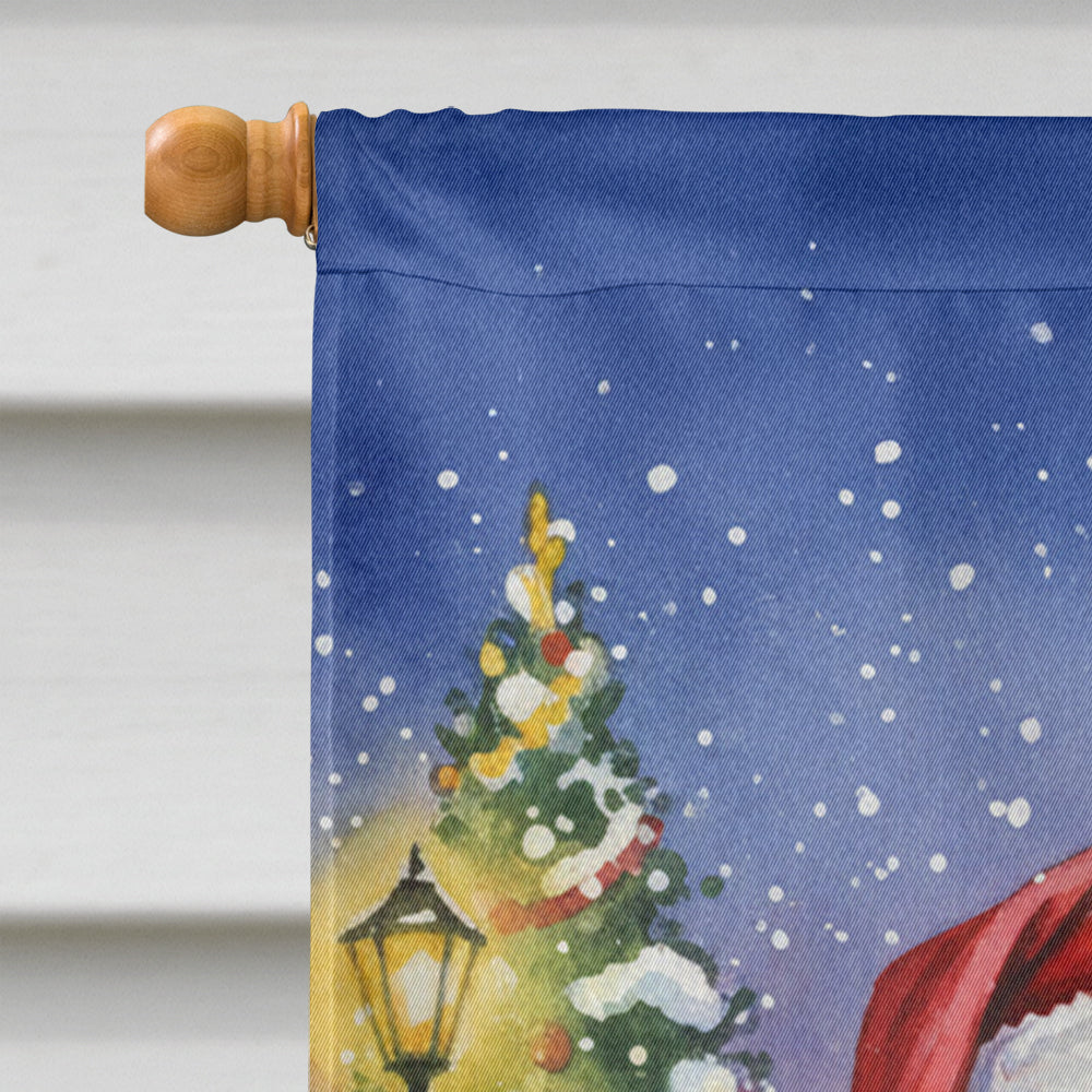 Black Pug with Santa Claus House Flag