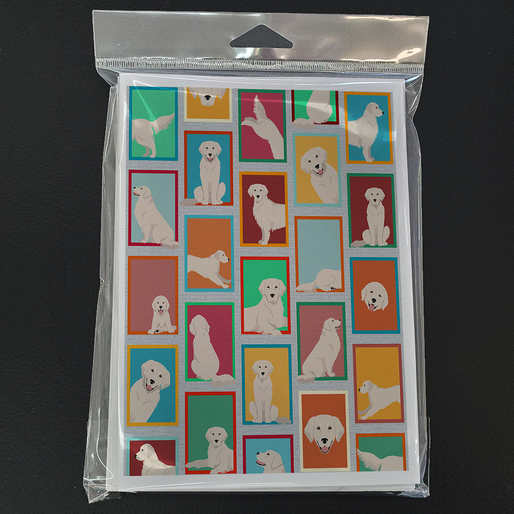 Lots of Cream Golden Retriever Greeting Cards Pack of 8