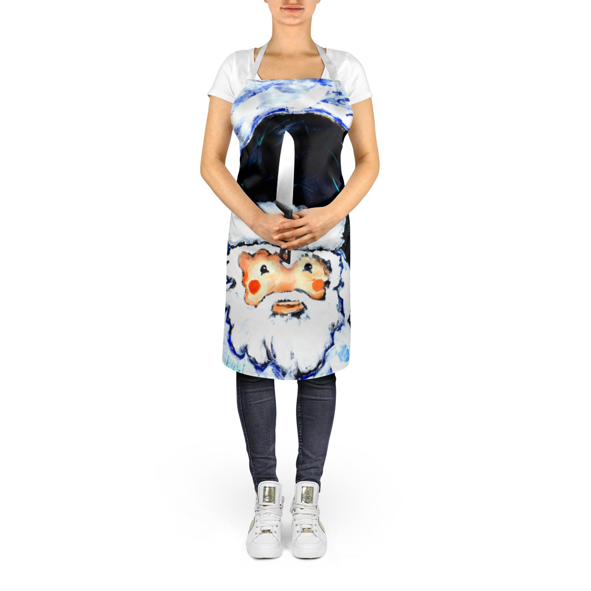 Novena Blue Santa Claus Apron