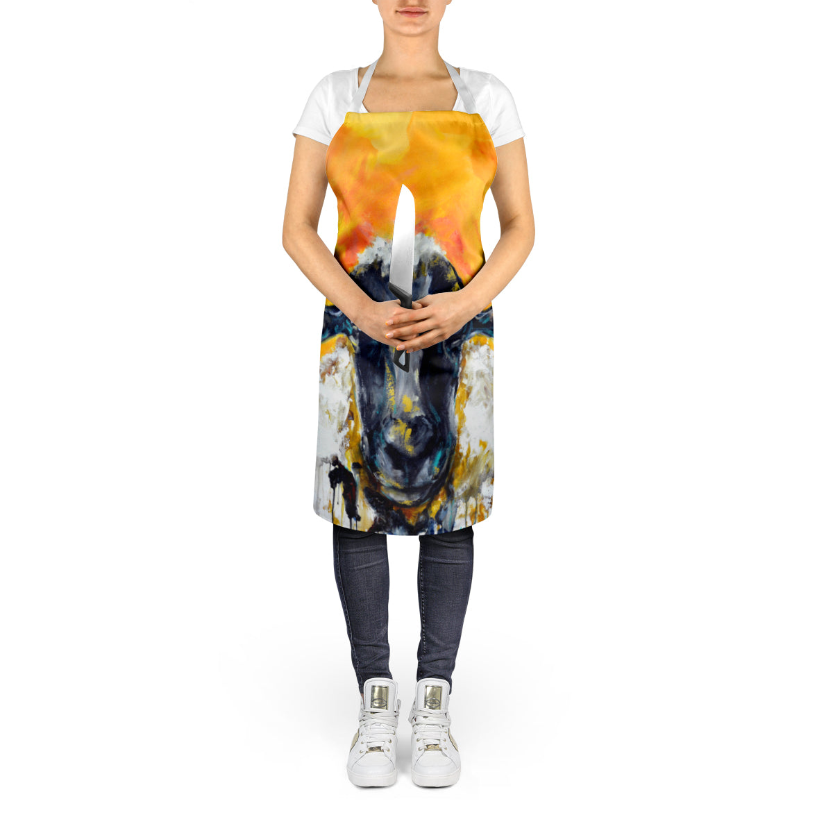 Peach Wool Sheep Apron