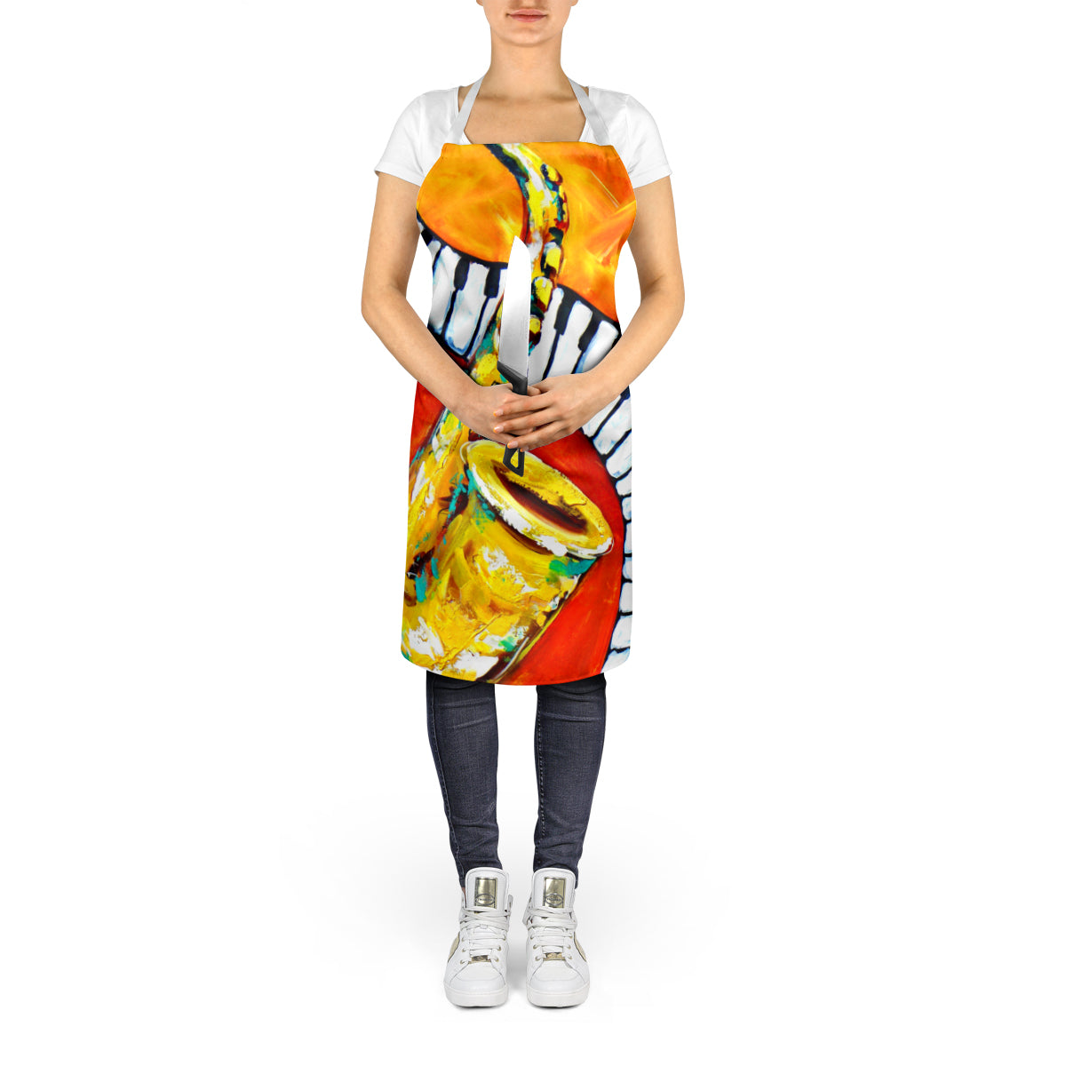 Something Blues Saxaphone and Piano Apron