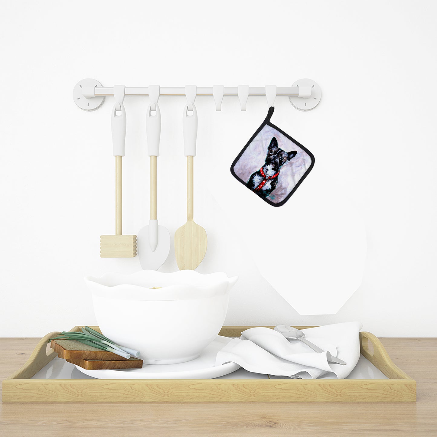 Boston Terrier Ziggy Pair of Pot Holders