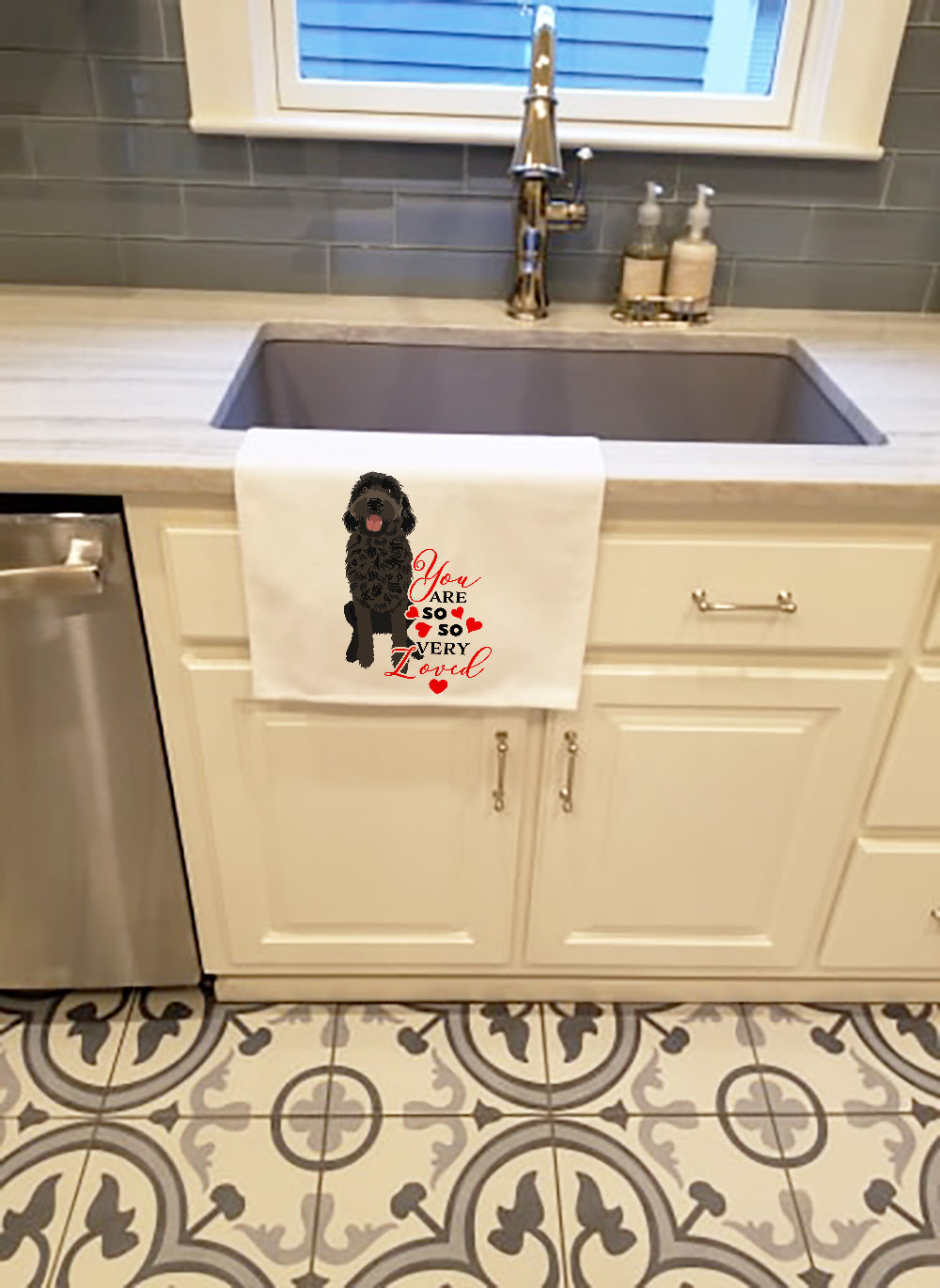 Doodle Black #1 so Loved Kitchen Towel Set of 2