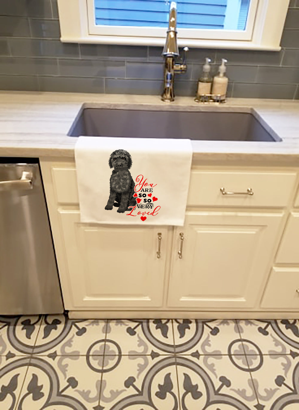Doodle Black #2 so Loved Kitchen Towel Set of 2