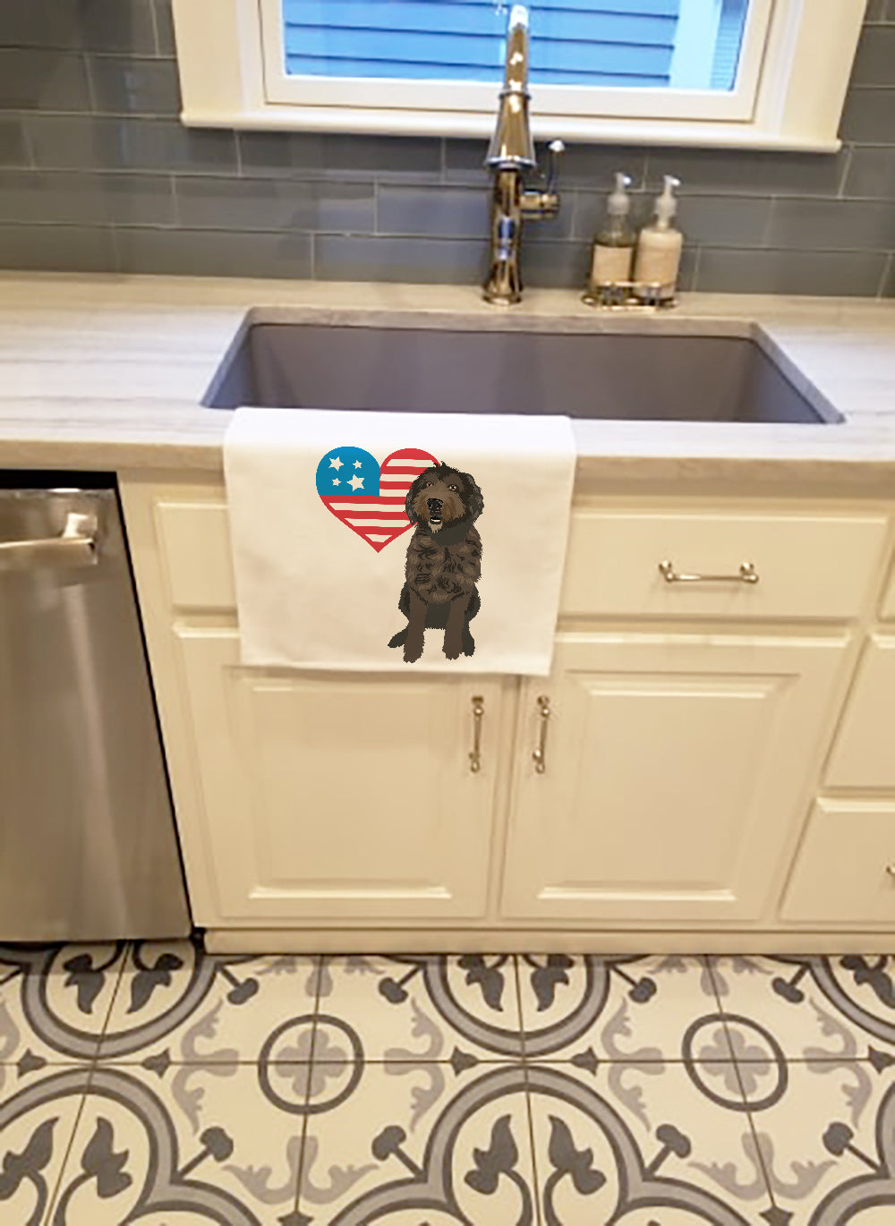 Doodle Chocolate #1 Patriotic Kitchen Towel Set of 2