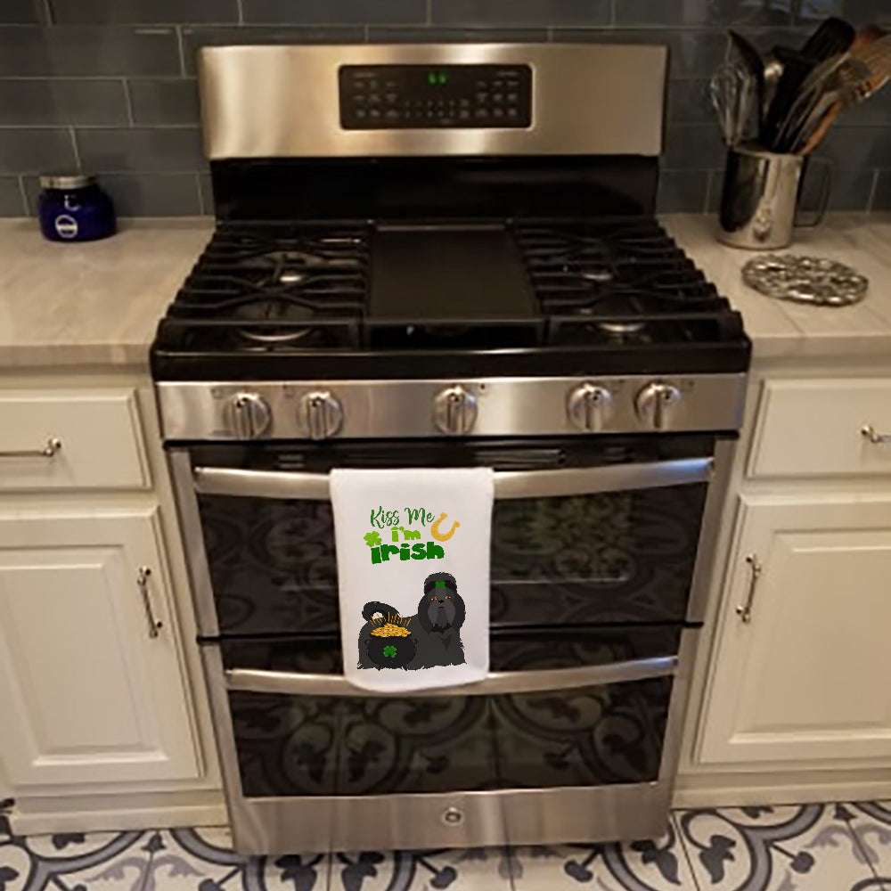 Black Shih Tzu St. Patrick's Day Kitchen Towel Set of 2