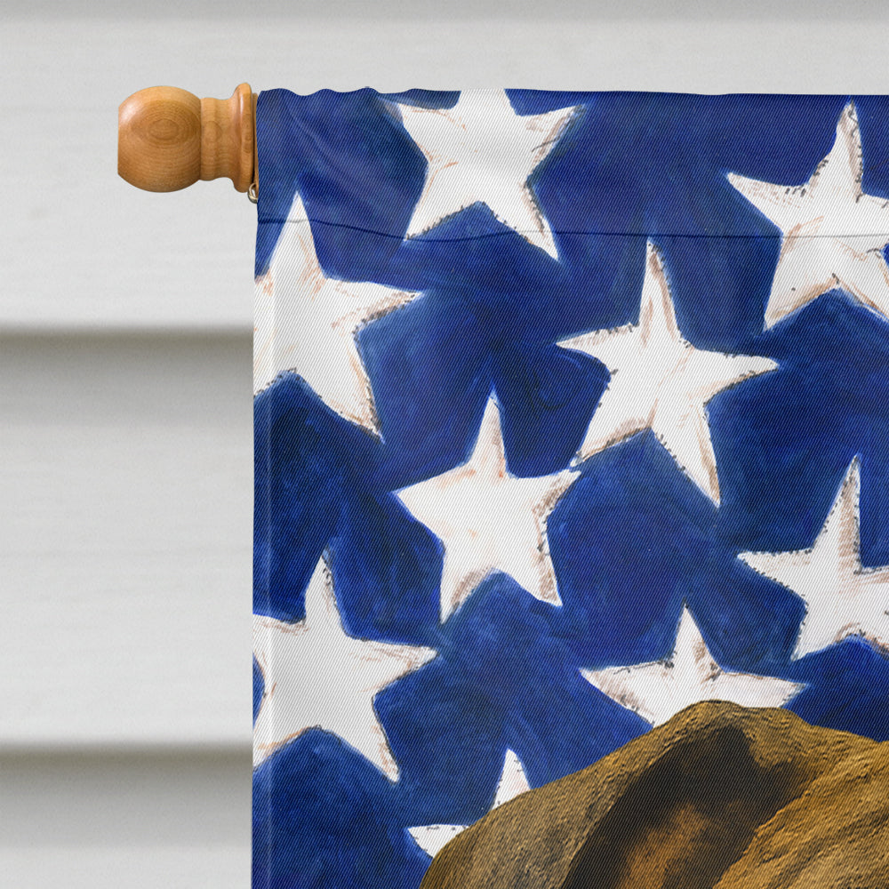Brindle English Bulldog American Flag House Flag