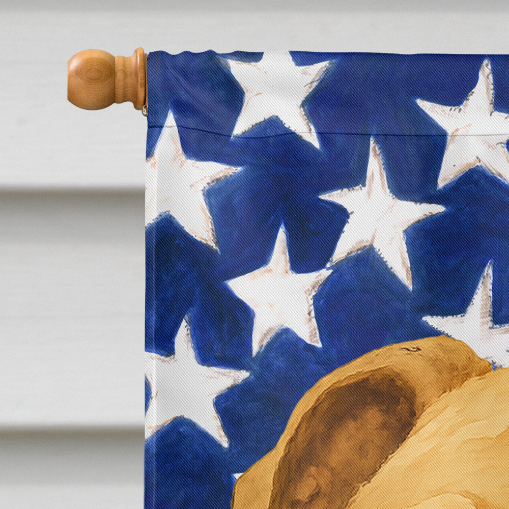 Fawn English Bulldog American Flag House Flag