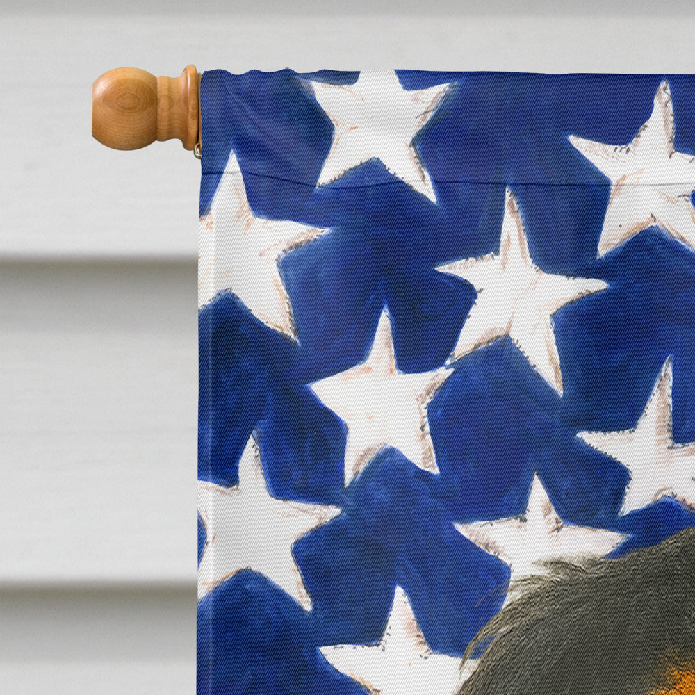 Black and Tan Cavalier Spaniel American Flag House Flag