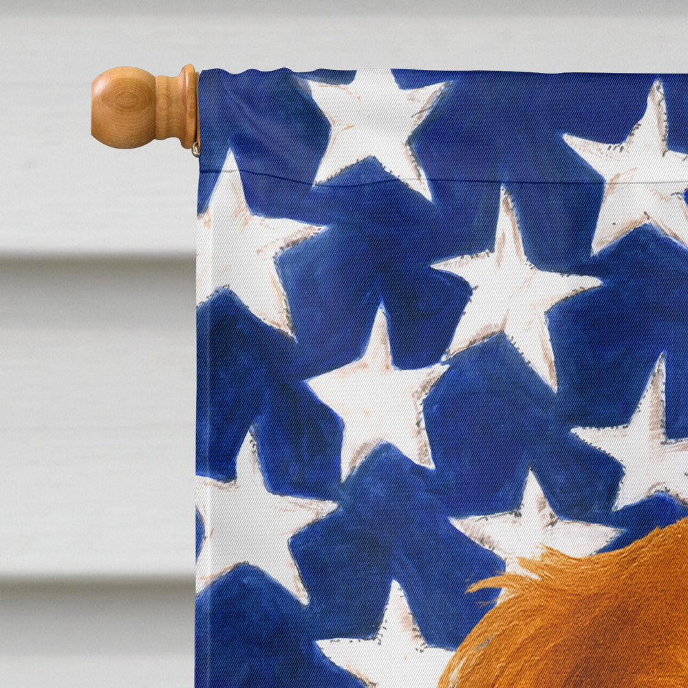 Ruby Cavalier Spaniel American Flag House Flag