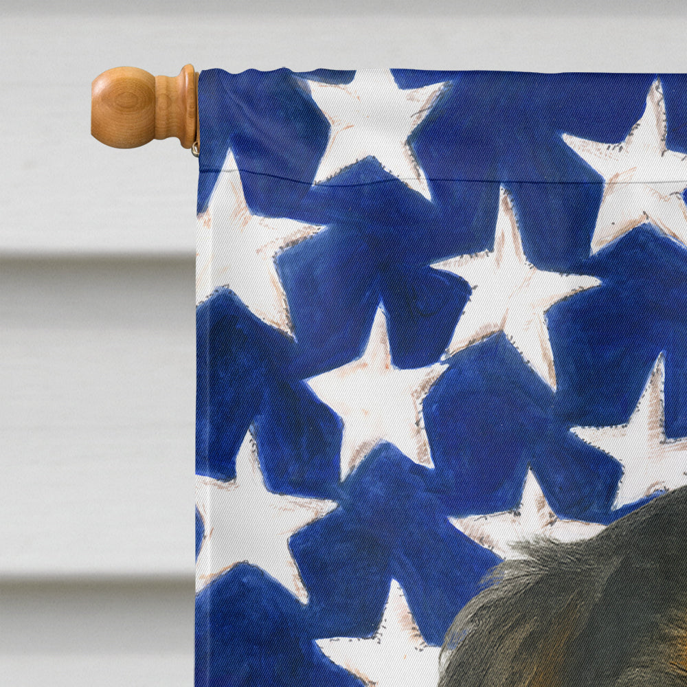 Tricolor Cavalier Spaniel American Flag House Flag