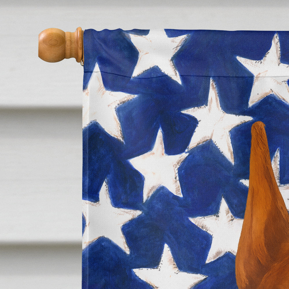 Red Doberman Pinscher American Flag House Flag