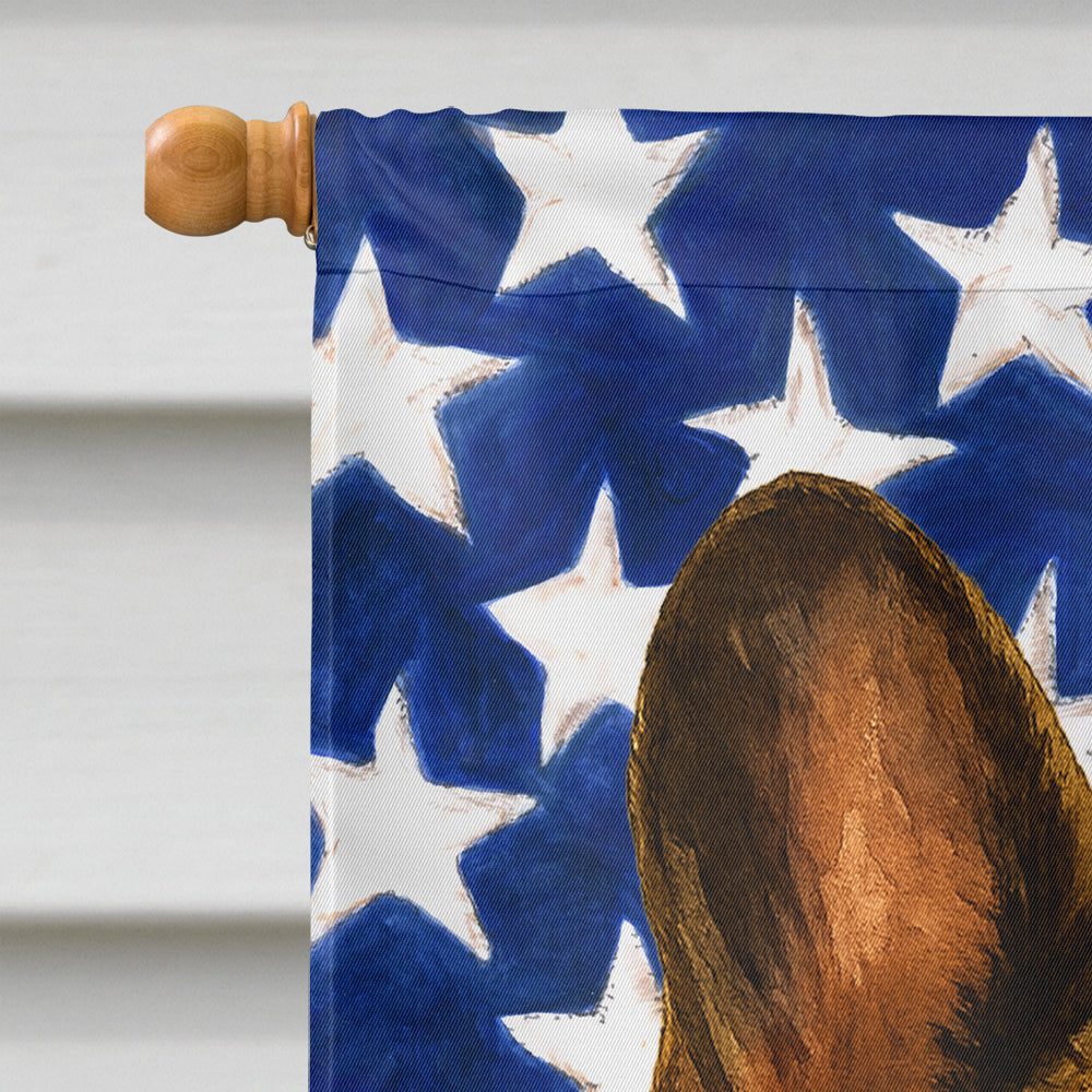 Brindle French Bulldog American Flag House Flag