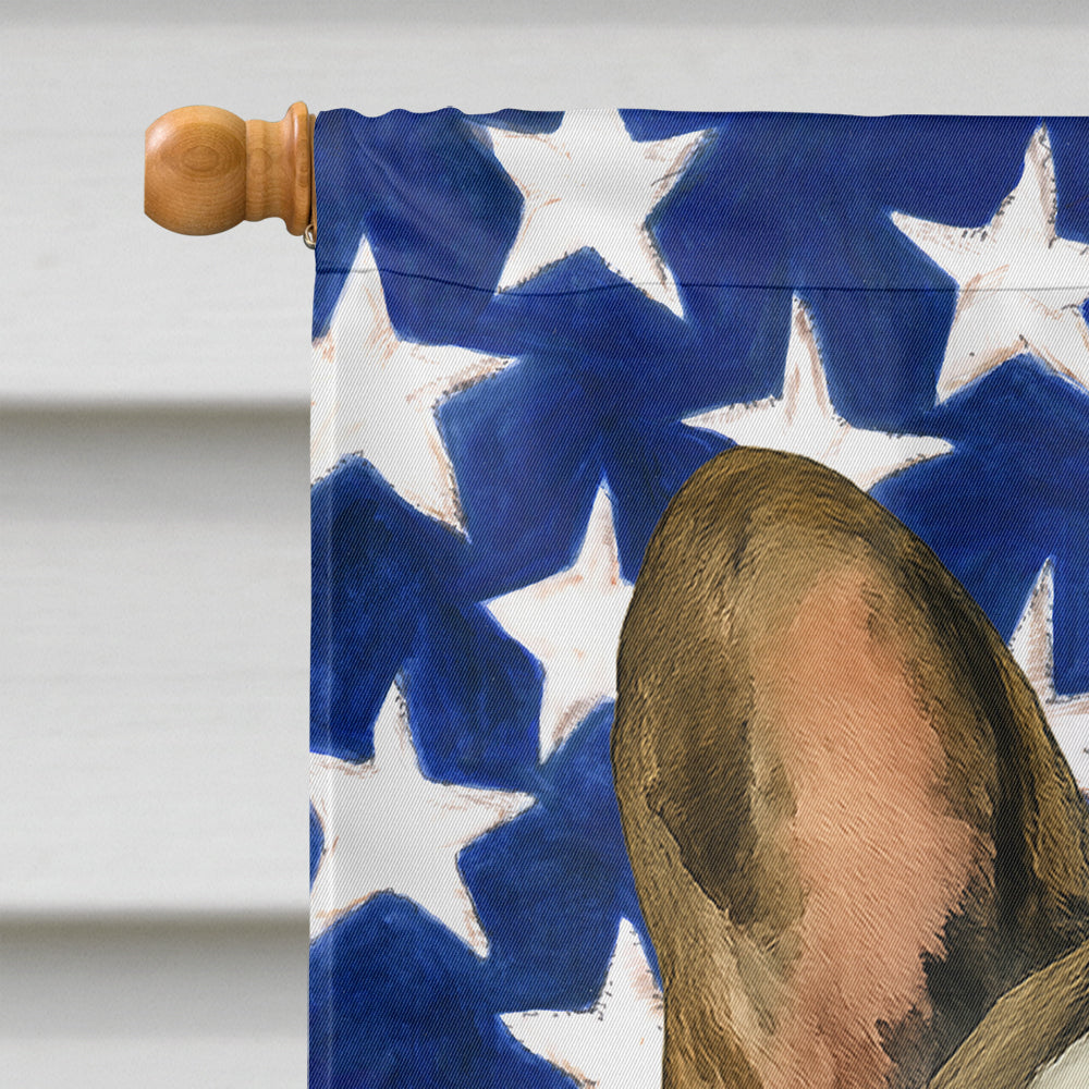 Pied French Bulldog American Flag House Flag