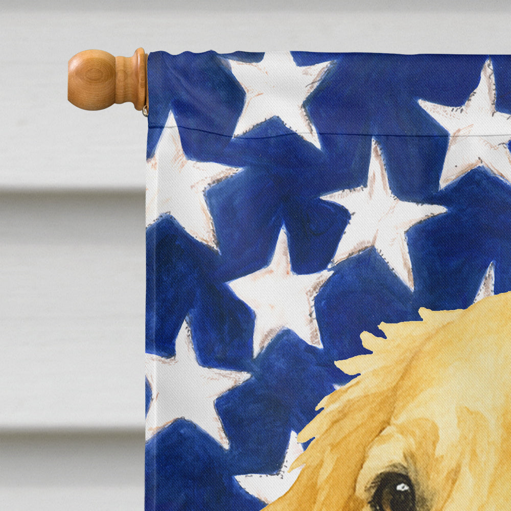 Light Golden Retriever American Flag House Flag