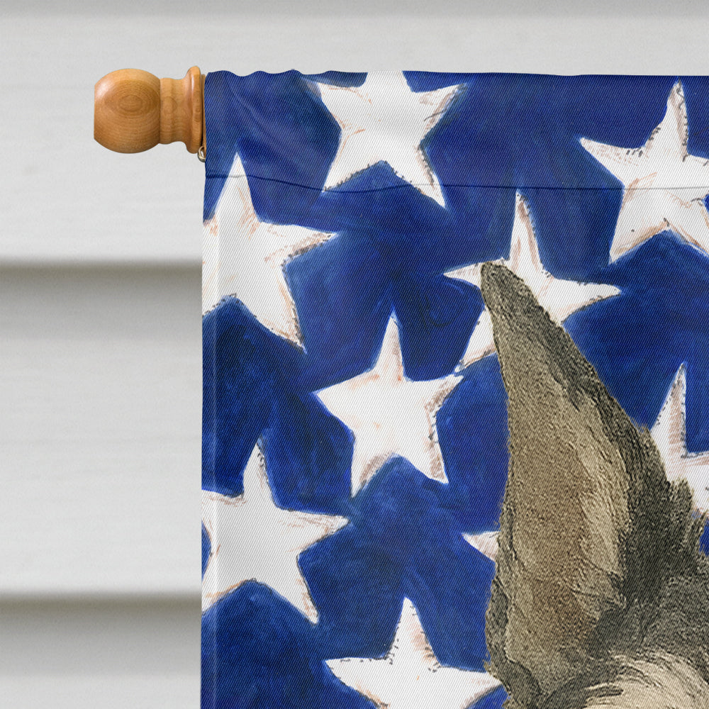 Black and Silver Schnauzer American Flag House Flag