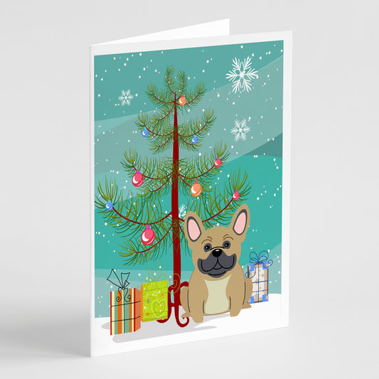 Buy this Merry Christmas Tree French Bulldog Cream Greeting Cards Pack of 8