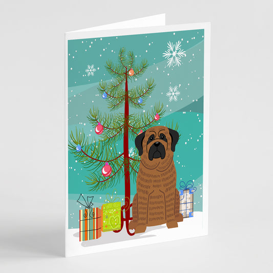 Buy this Merry Christmas Tree Mastiff Brindle Greeting Cards Pack of 8