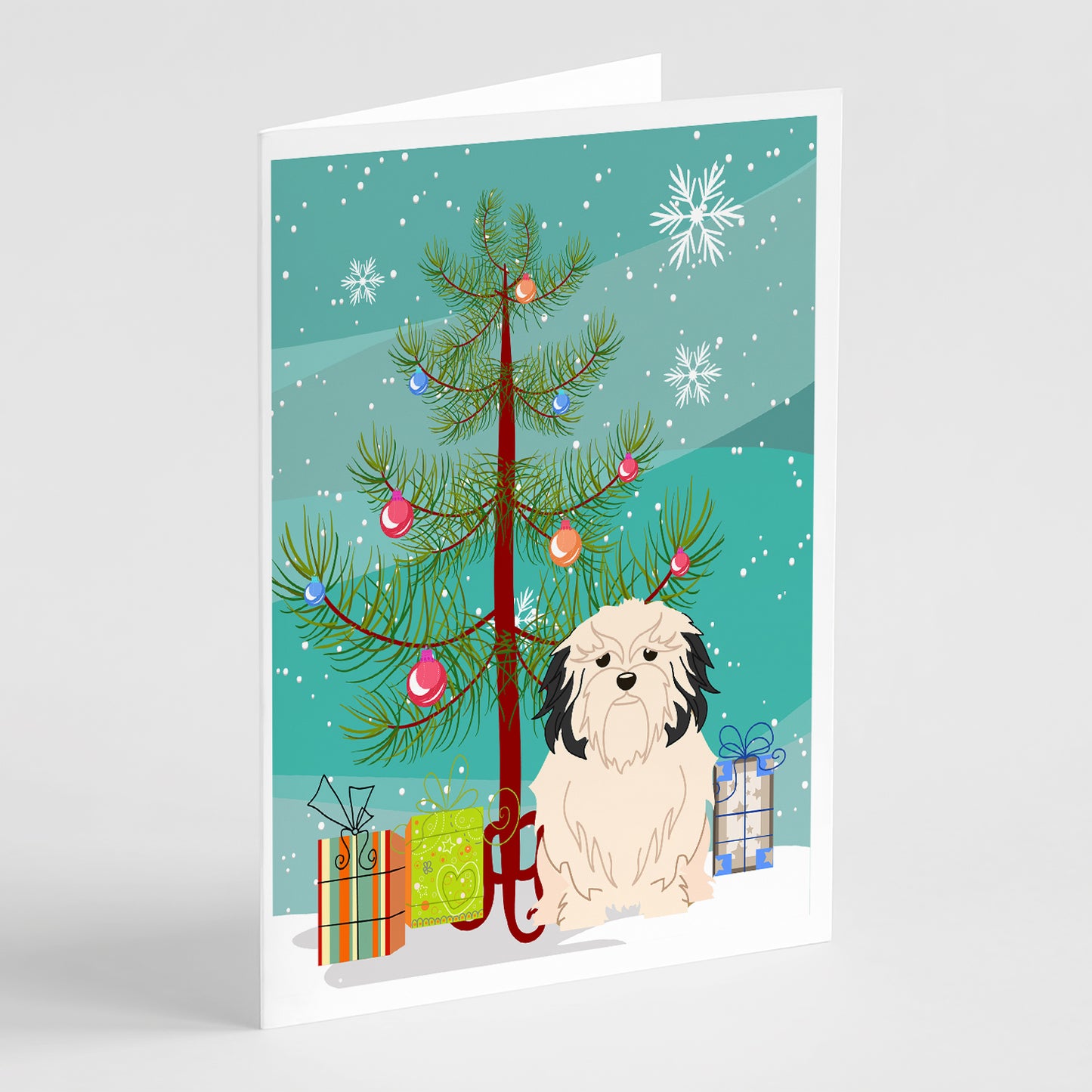 Buy this Merry Christmas Tree Lowchen Greeting Cards Pack of 8