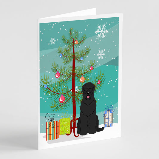 Buy this Merry Christmas Tree Black Russian Terrier Greeting Cards Pack of 8