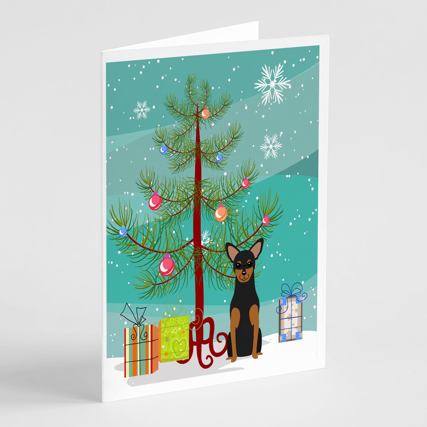 Buy this Merry Christmas Tree Manchester Terrier Greeting Cards Pack of 8