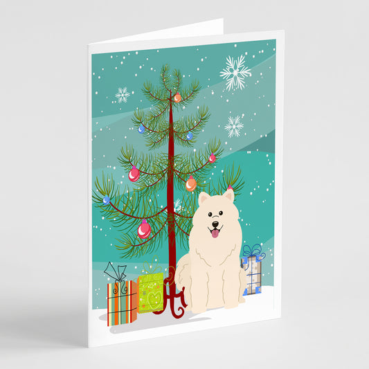 Buy this Merry Christmas Tree Samoyed Greeting Cards Pack of 8