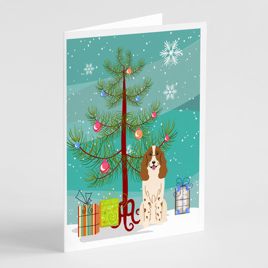 Buy this Merry Christmas Tree Russian Spaniel Greeting Cards Pack of 8