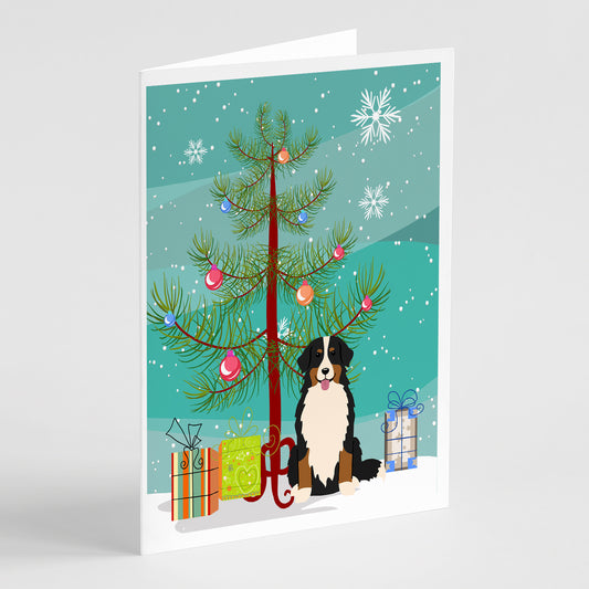 Buy this Merry Christmas Tree Bernese Mountain Dog Greeting Cards Pack of 8