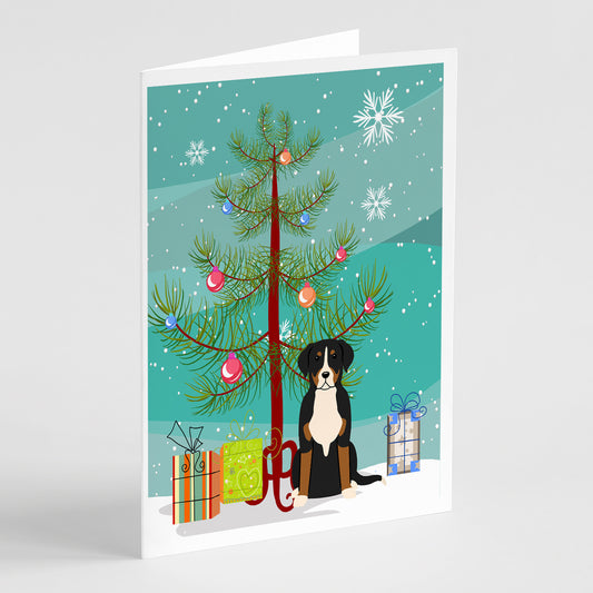 Buy this Merry Christmas Tree Greater Swiss Mountain Dog Greeting Cards Pack of 8