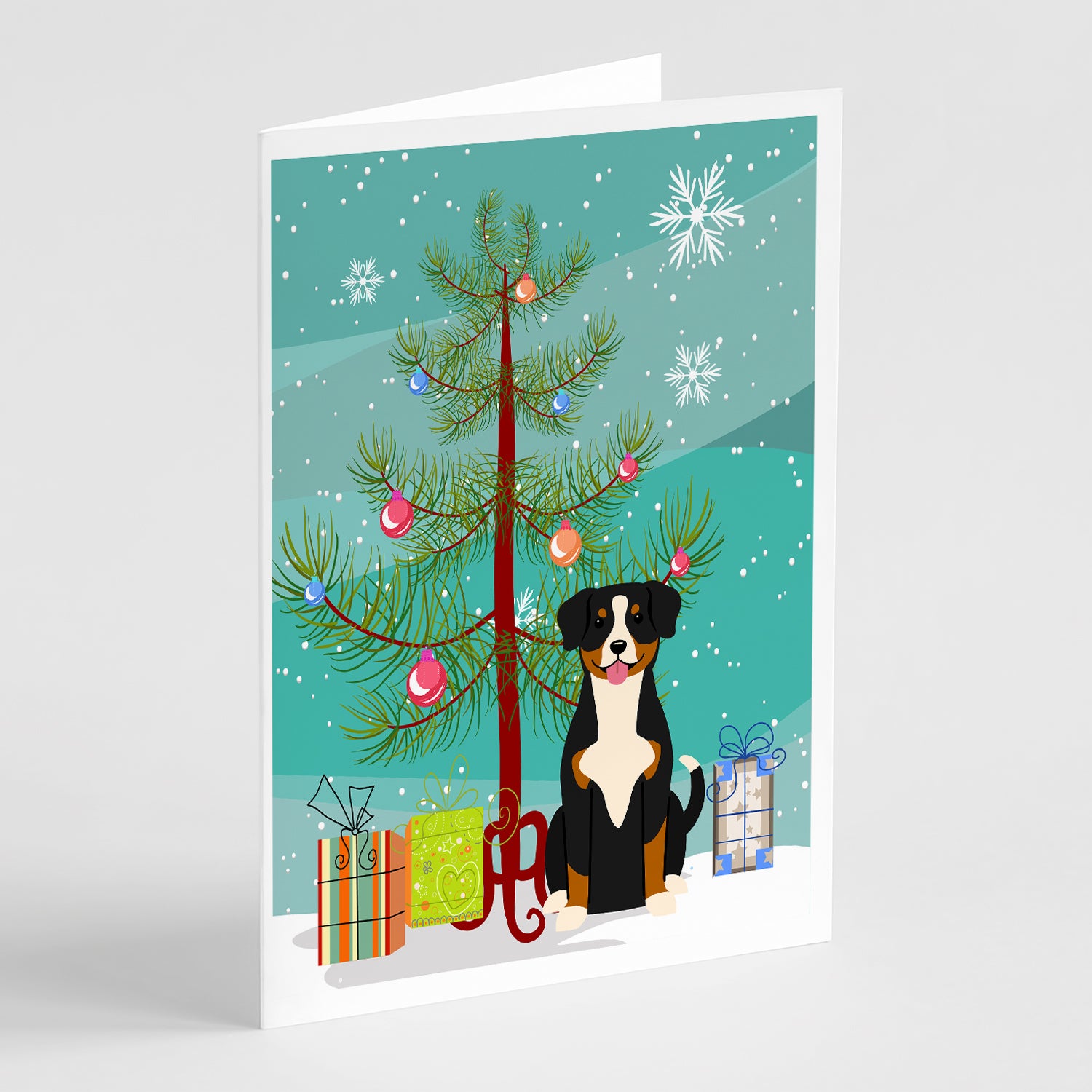 Buy this Merry Christmas Tree Entlebucher Greeting Cards Pack of 8