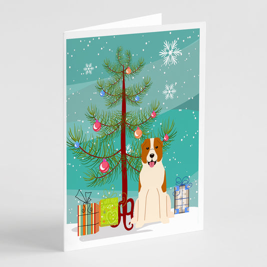 Buy this Merry Christmas Tree Central Asian Shepherd Dog Greeting Cards Pack of 8