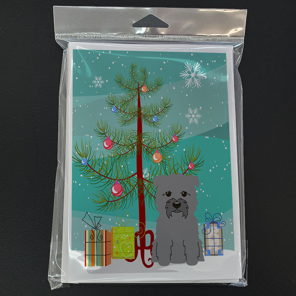 Merry Christmas Tree Glen of Imal Grey Greeting Cards Pack of 8