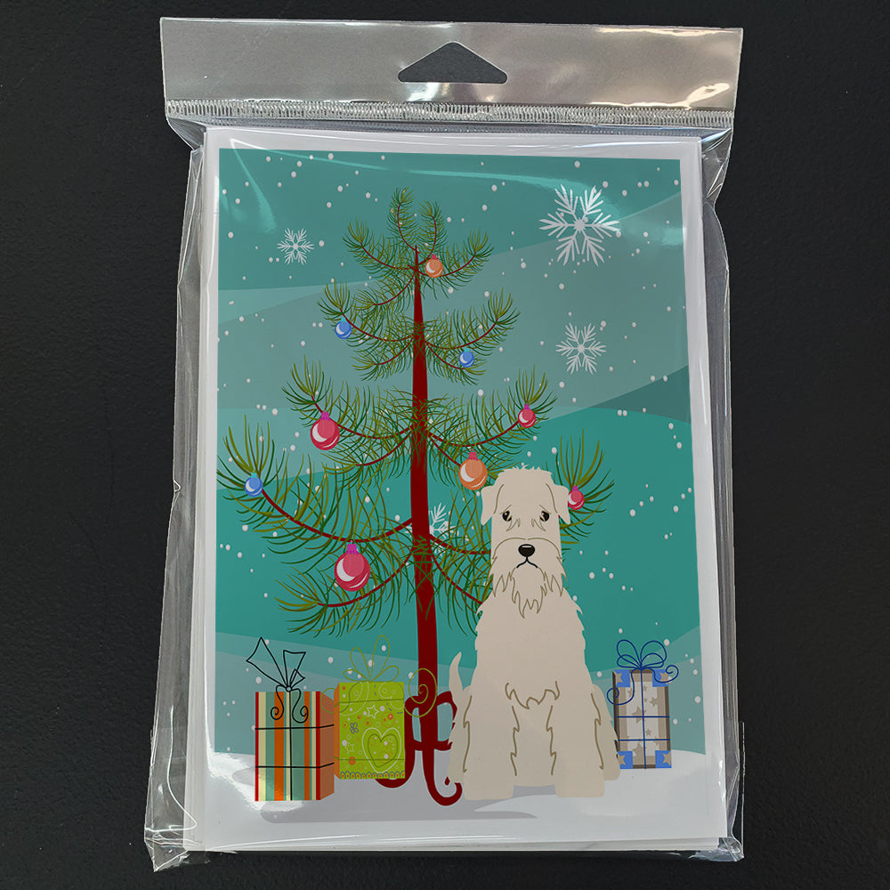 Merry Christmas Tree Soft Coated Wheaten Terrier Greeting Cards Pack of 8
