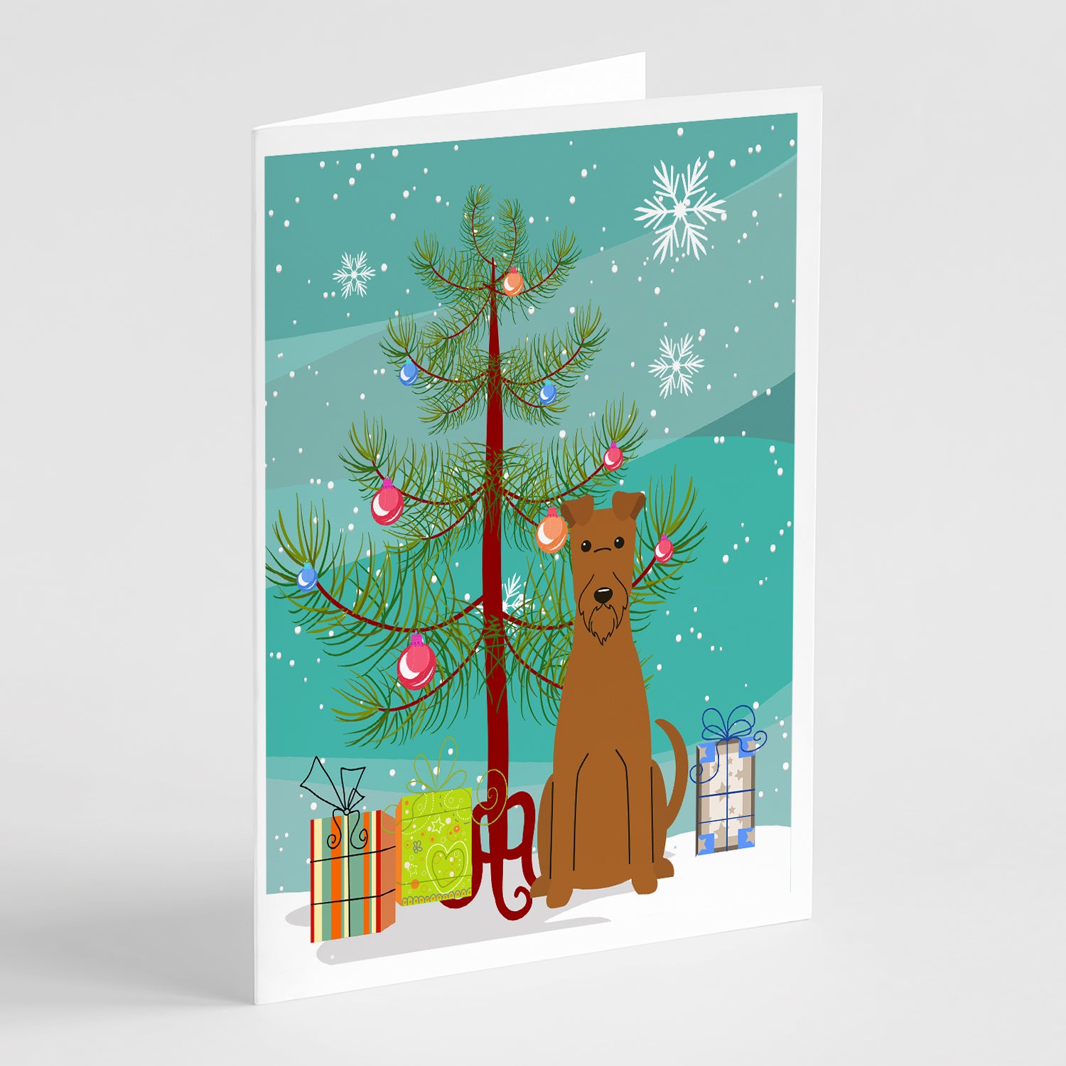 Buy this Merry Christmas Tree Irish Terrier Greeting Cards Pack of 8