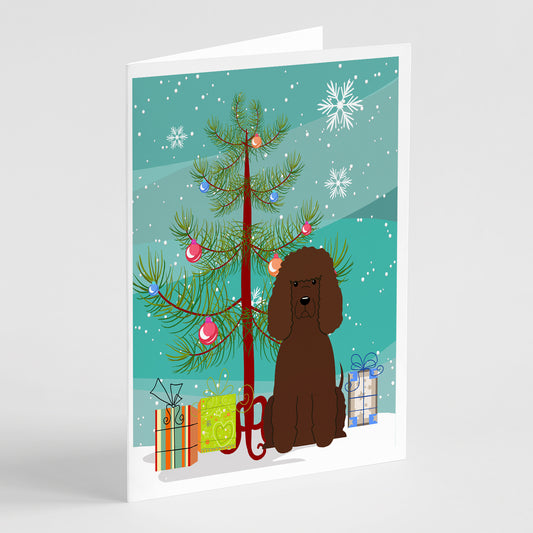 Buy this Merry Christmas Tree Irish Water Spaniel Greeting Cards Pack of 8