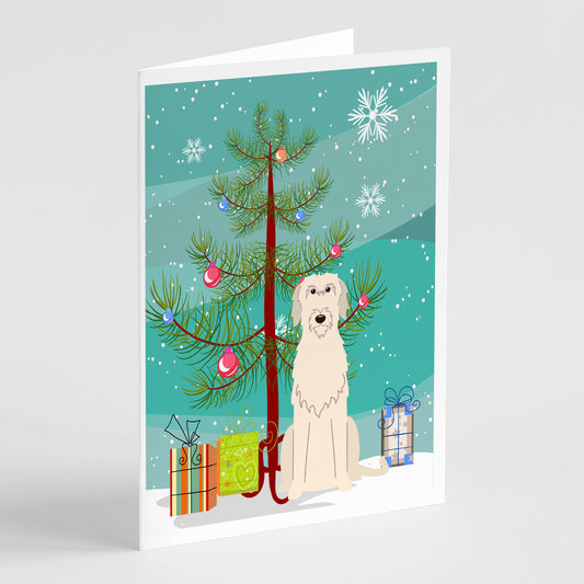 Buy this Merry Christmas Tree Irish Wolfhound Greeting Cards Pack of 8