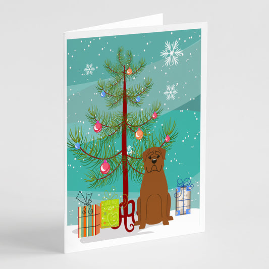Buy this Merry Christmas Tree Dogue de Bourdeaux Greeting Cards Pack of 8