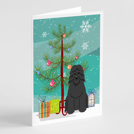 Buy this Merry Christmas Tree Bouvier des Flandres Greeting Cards Pack of 8