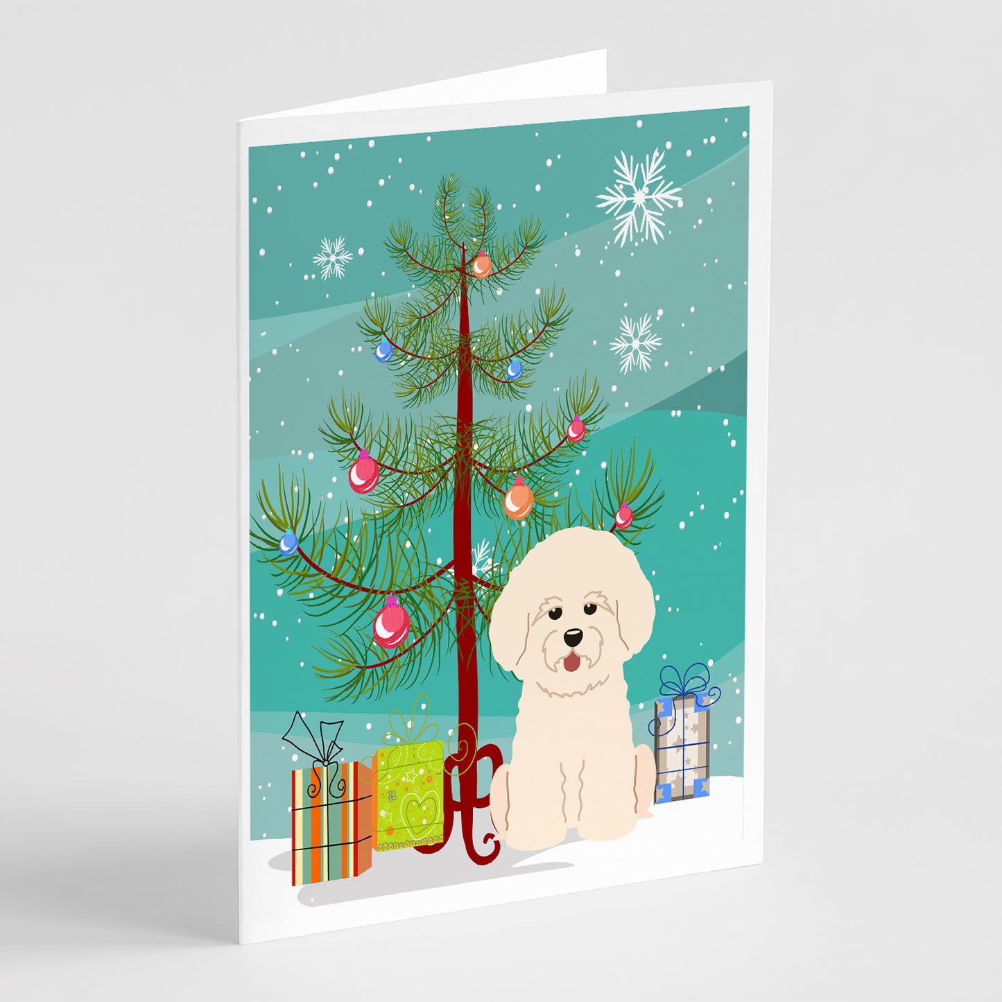 Buy this Merry Christmas Tree Bichon Frise Greeting Cards Pack of 8