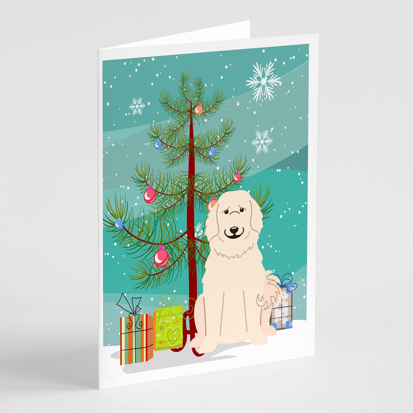 Buy this Merry Christmas Tree Great Pyrenese Greeting Cards Pack of 8