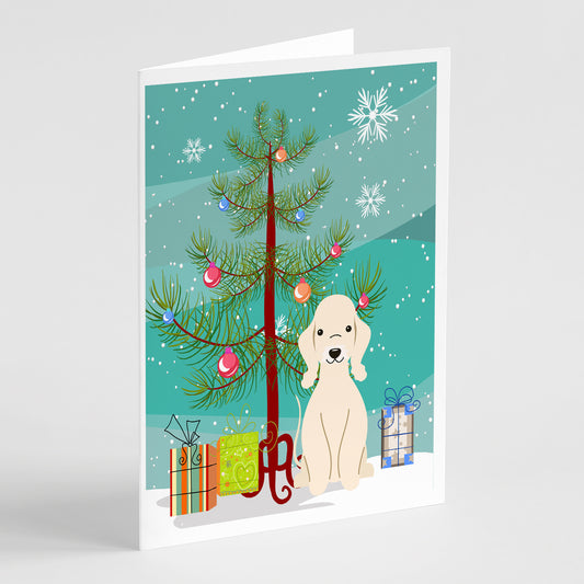 Buy this Merry Christmas Tree Bedlington Terrier Sandy Greeting Cards Pack of 8
