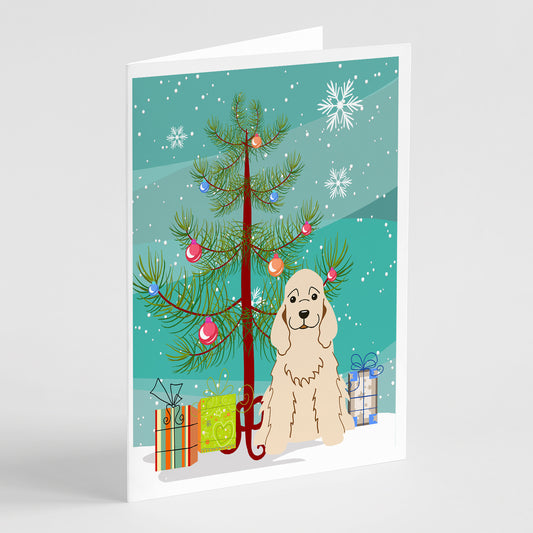 Buy this Merry Christmas Tree Cocker Spaniel Buff Greeting Cards Pack of 8